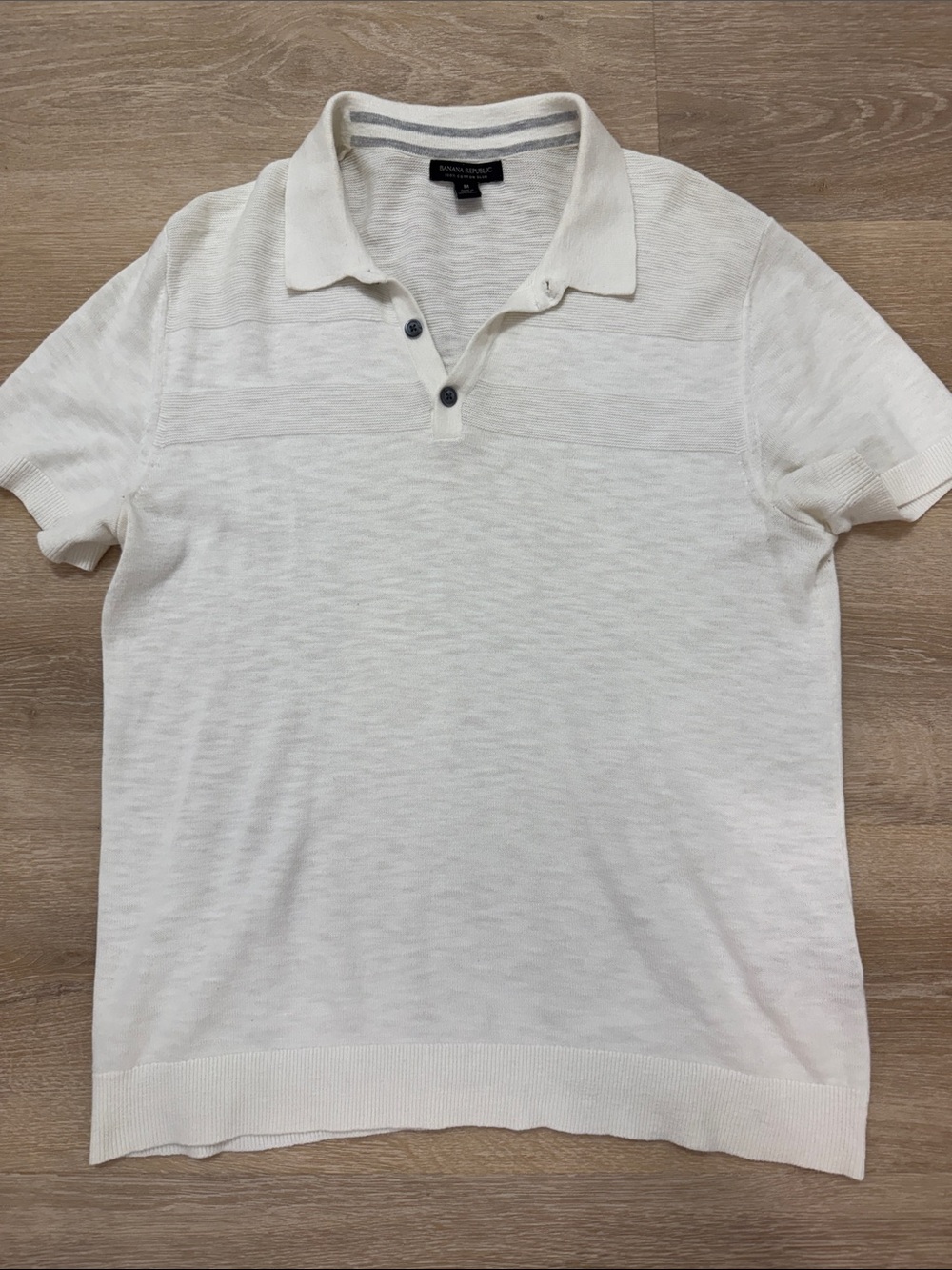 Banana Republic Men’s Cream Short-Sleeve Polo Shirt